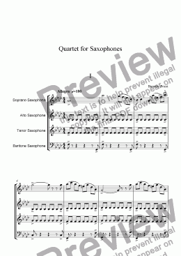 page one of Quartet for Saxophones