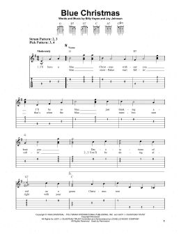 page one of Blue Christmas (Easy Guitar Tab)