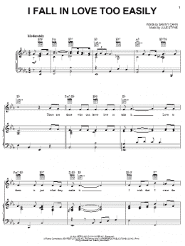 page one of I Fall In Love Too Easily (Piano, Vocal & Guitar Chords (Right-Hand Melody))