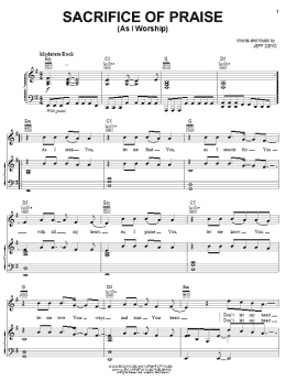 page one of Sacrifice Of Praise (Piano, Vocal & Guitar Chords (Right-Hand Melody))