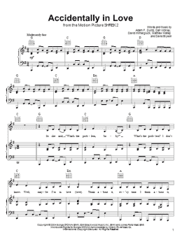page one of Accidentally In Love (Piano, Vocal & Guitar Chords (Right-Hand Melody))