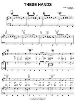page one of These Hands (Piano, Vocal & Guitar Chords (Right-Hand Melody))