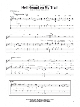 page one of Hell Hound On My Trail (Guitar Tab)