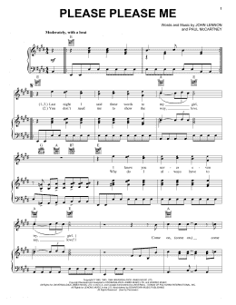 page one of Please Please Me (Piano, Vocal & Guitar Chords (Right-Hand Melody))