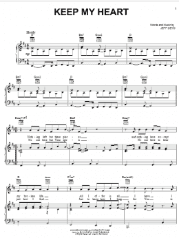 page one of Keep My Heart (Piano, Vocal & Guitar Chords (Right-Hand Melody))