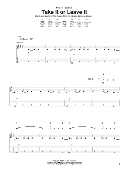 page one of Take It Or Leave It (Guitar Tab)
