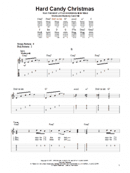 page one of Hard Candy Christmas (Easy Guitar Tab)