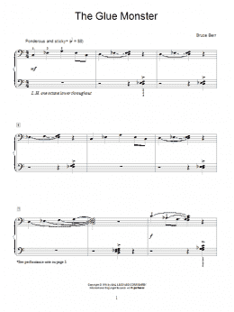 page one of The Glue Monster (Educational Piano)