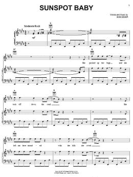 page one of Sunspot Baby (Piano, Vocal & Guitar Chords (Right-Hand Melody))