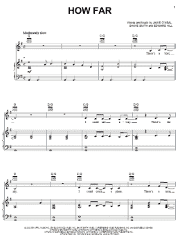 page one of How Far (Piano, Vocal & Guitar Chords (Right-Hand Melody))