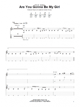 page one of Are You Gonna Be My Girl (Guitar Tab)