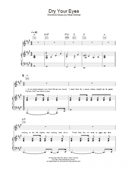 page one of Dry Your Eyes (Piano, Vocal & Guitar Chords)