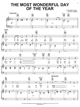 page one of The Most Wonderful Day Of The Year (Piano, Vocal & Guitar Chords (Right-Hand Melody))