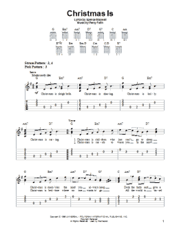 page one of Christmas Is (Easy Guitar Tab)