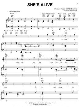 page one of She's Alive (Piano, Vocal & Guitar Chords (Right-Hand Melody))