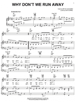 page one of Why Don't We Run Away (Piano, Vocal & Guitar Chords (Right-Hand Melody))