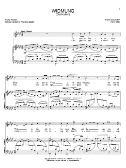 page one of Widmung (Piano & Vocal)
