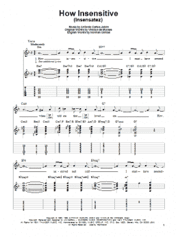 page one of How Insensitive (Insensatez) (Easy Guitar Tab)