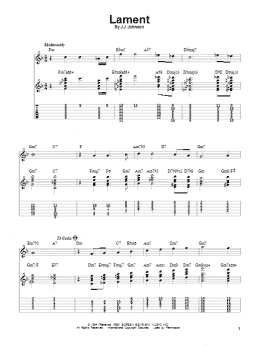 page one of Lament (Easy Guitar Tab)