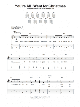 page one of You're All I Want For Christmas (Easy Guitar Tab)
