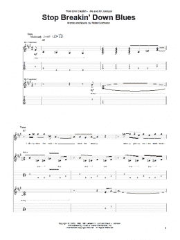 page one of Stop Breakin' Down Blues (Guitar Tab)