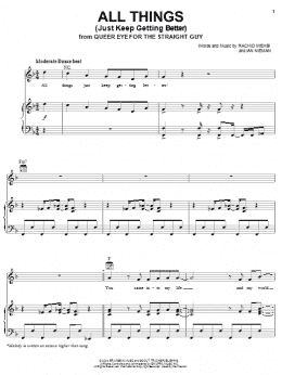 page one of All Things (Just Keep Getting Better) (Piano, Vocal & Guitar Chords (Right-Hand Melody))