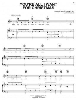 page one of You're All I Want For Christmas (Piano, Vocal & Guitar Chords (Right-Hand Melody))
