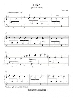 page one of Plaid (Black On White) (Educational Piano)