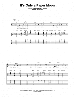page one of It's Only A Paper Moon (Easy Guitar Tab)