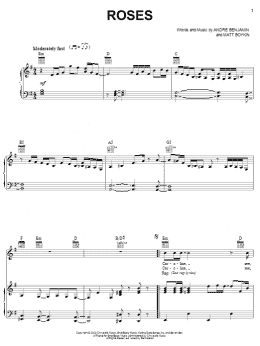 page one of Roses (Piano, Vocal & Guitar Chords (Right-Hand Melody))