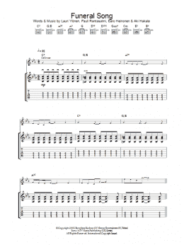 page one of Funeral Song (Guitar Tab)