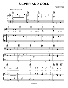 page one of Silver And Gold (Piano, Vocal & Guitar Chords (Right-Hand Melody))