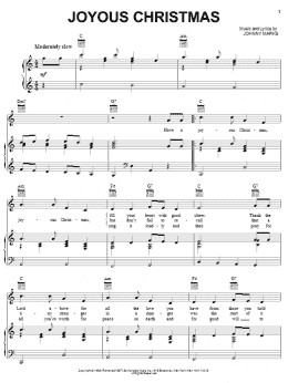 page one of Joyous Christmas (Piano, Vocal & Guitar Chords (Right-Hand Melody))