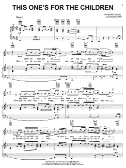 page one of This One's For The Children (Piano, Vocal & Guitar Chords (Right-Hand Melody))