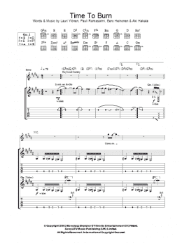 page one of Time To Burn (Guitar Tab)