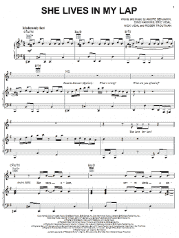 page one of She Lives In My Lap (Piano, Vocal & Guitar Chords (Right-Hand Melody))