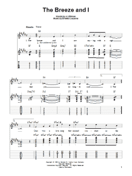 page one of The Breeze And I (Easy Guitar Tab)