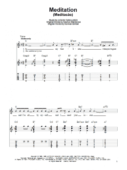 page one of Meditation (Meditacao) (Easy Guitar Tab)
