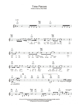 page one of Time Passes (Lead Sheet / Fake Book)