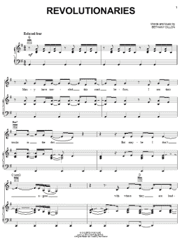page one of Revolutionaries (Piano, Vocal & Guitar Chords (Right-Hand Melody))
