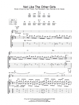 page one of Not Like The Other Girls (Guitar Tab)