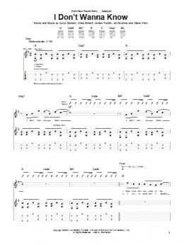 page one of I Don't Wanna Know (Guitar Tab)