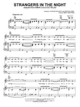 Strangers In The Night sheet music for guitar solo (PDF)