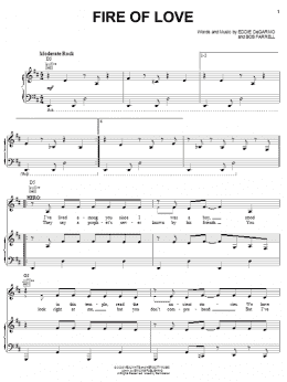 page one of Fire Of Love (Piano, Vocal & Guitar Chords (Right-Hand Melody))