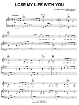 page one of Lose My Life With You (Piano, Vocal & Guitar Chords (Right-Hand Melody))