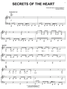 page one of Secrets Of The Heart (Piano, Vocal & Guitar Chords (Right-Hand Melody))