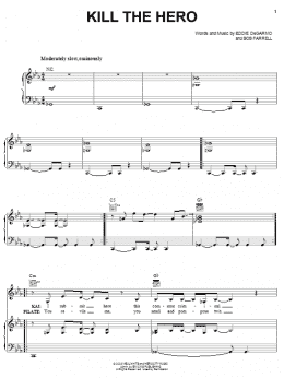 page one of Kill The Hero (Piano, Vocal & Guitar Chords (Right-Hand Melody))
