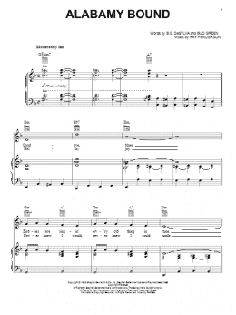 page one of Alabamy Bound (Piano, Vocal & Guitar Chords (Right-Hand Melody))