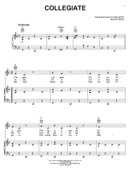 page one of Collegiate (Piano, Vocal & Guitar Chords (Right-Hand Melody))