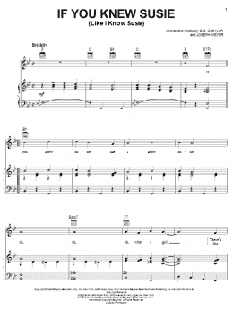 page one of If You Knew Susie (Like I Know Susie) (Piano, Vocal & Guitar Chords (Right-Hand Melody))